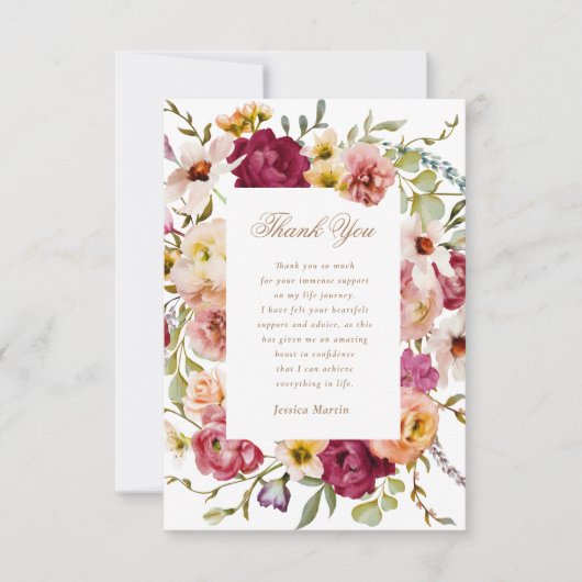 Summer Meadow Floral Abschluss Danke Karte (Vorderseite)