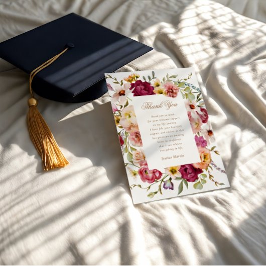 Summer Meadow Floral Abschluss Danke Karte