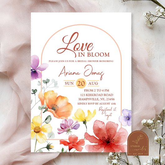 Summer Meadow Liebe in Bloom Brautparty Einladung