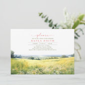 Summer Meadow und Wildblumen Boho Brautparty Einladung (Stehend Vorderseite)
