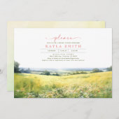 Summer Meadow und Wildblumen Boho Brautparty Einladung (Vorne/Hinten)