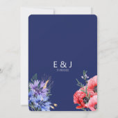 Summer Meadow Wildblume Blau Moderne Hochzeit Einladung (Rückseite)