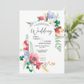 Summer Meadow Wildblume Einladung (Stehend Vorderseite)