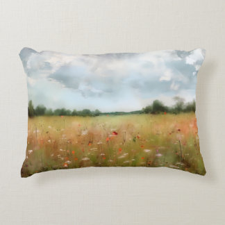 Summer Meadow Wildblume Landschaft Art Dekokissen