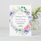 Summer Meadow Wildblume Verlobung Einladung (Stehend Vorderseite)
