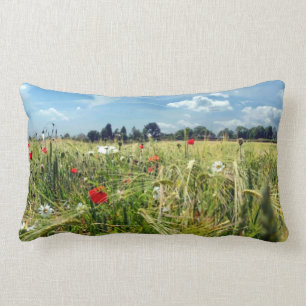 Summer Meadows Red Poppy Blume Garden of England Lendenkissen