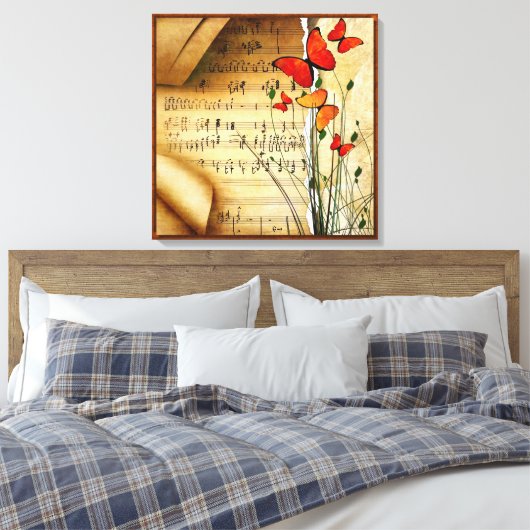 Summer Melody überpackte Canvas Print Leinwanddruck (Insitu (Schlafzimmer))