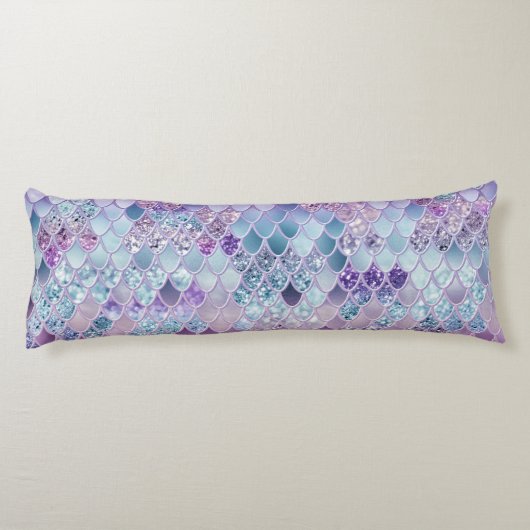 Summer Mermaid Glitzer Scales #11 (Imitate Glitzer Seitenschläferkissen (Rückseite)