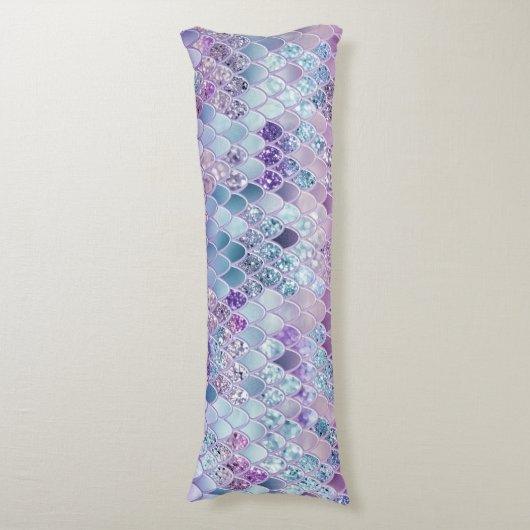 Summer Mermaid Glitzer Scales #11 (Imitate Glitzer Seitenschläferkissen (Vorderseite Vertikal)