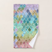 Summer Mermaid Glitzer Scales #1 (Imitate Glitzer) Badhandtuch Set (Handtuch)