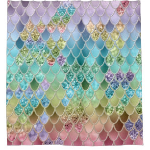 Summer Mermaid Glitzer Scales #1 (Imitate Glitzer) Duschvorhang