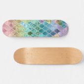 Summer Mermaid Glitzer Scales #1 (Imitate Glitzer) Skateboard (Horizontal)