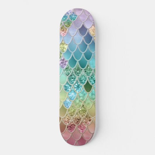 Summer Mermaid Glitzer Scales #1 (Imitate Glitzer) Skateboard (Vorderseite)