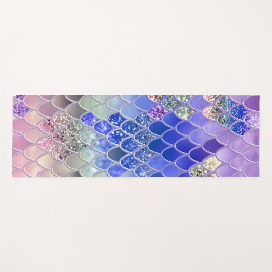 Summer Mermaid Glitzer Scales #3 (Imitate Glitzer) Yogamatte (Vorderseite (Horizontal))