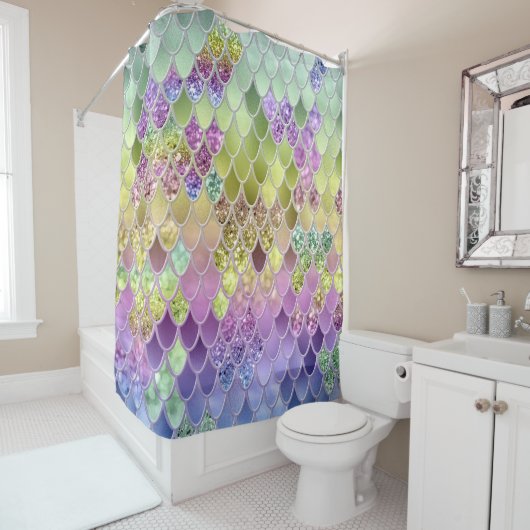 Summer Mermaid Glitzer Scales #6 (Imitate Glitzer) Duschvorhang (Beispiel)