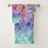 Summer Mermaid Glitzer Scales #7 (Imitate Glitzer) Badhandtuch Set (Insitu)