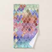 Summer Mermaid Glitzer Scales #7 (Imitate Glitzer) Badhandtuch Set (Handtuch)