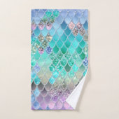 Summer Mermaid Glitzer Scales #8 (Imitate Glitzer) Badhandtuch Set (Handtuch)