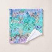Summer Mermaid Glitzer Scales #8 (Imitate Glitzer) Badhandtuch Set (Waschlappen)