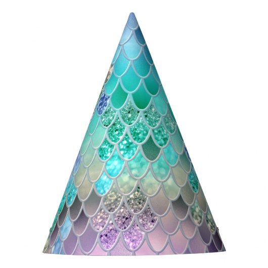 Summer Mermaid Glitzer Scales #8 (Imitate Glitzer) Partyhütchen (Vorderseite)