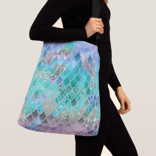 Summer Mermaid Glitzer Scales #8 (Imitate Glitzer) Tragetaschen Mit Langen Trägern