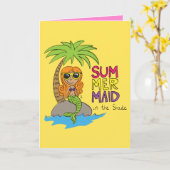 Summer Mermaid Niedlich Grußkarte Karte (Gelbe Blume)