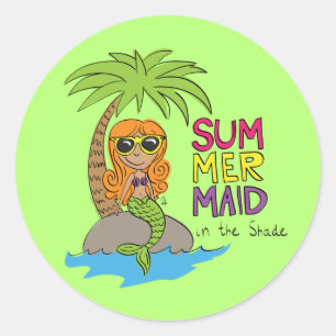 Summer Mermaid Niedlich Sticker Lime Green