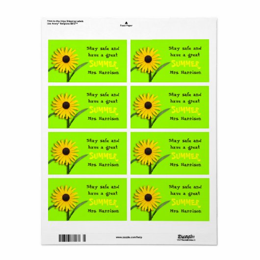 Summer Message Candy Bar Wrapper von Lehrer (Vorne)