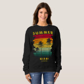 Summer Miami Florida Beach Sunset Retro Sweatshirt (Vorne ganz)