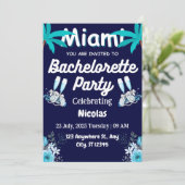 Summer Miami Weekend Beach Bachelorette Party Einladung (Stehend Vorderseite)