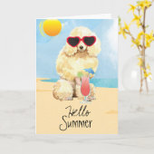 Summer Miniatur Poodle Karte (Gelbe Blume)