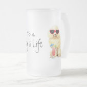 Summer Miniatur Poodle Mattglas Bierglas (VorderseiteRechts)
