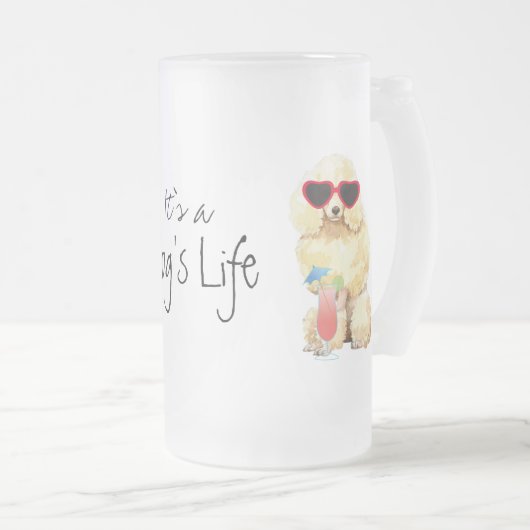 Summer Miniatur Poodle Mattglas Bierglas (VorderseiteRechts)