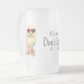 Summer Miniatur Poodle Mattglas Bierglas (Vorderseite Links)