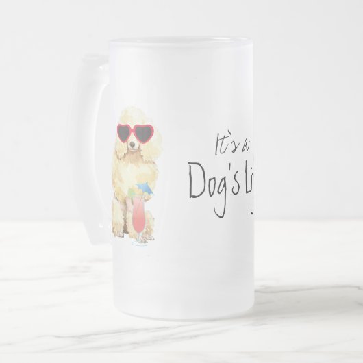 Summer Miniatur Poodle Mattglas Bierglas (Vorderseite Links)