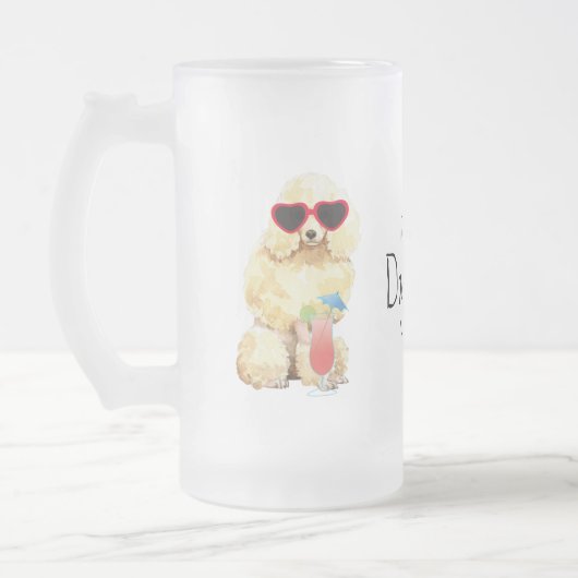 Summer Miniatur Poodle Mattglas Bierglas (Links)
