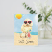 Summer Miniatur Poodle Postkarte (Stehend Vorderseite)