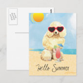 Summer Miniatur Poodle Postkarte (Vorne/Hinten)