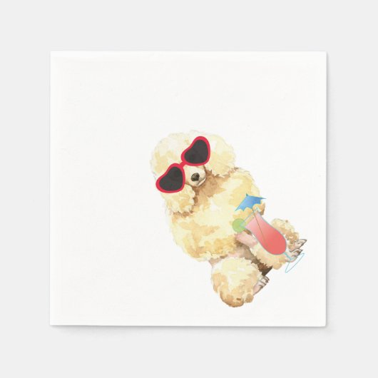 Summer Miniatur Poodle Serviette (Vorderseite)