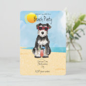 Summer Miniatur Schnauzer Beach Party Einladung (Stehend Vorderseite)
