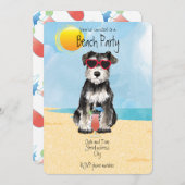 Summer Miniatur Schnauzer Beach Party Einladung (Vorne/Hinten)
