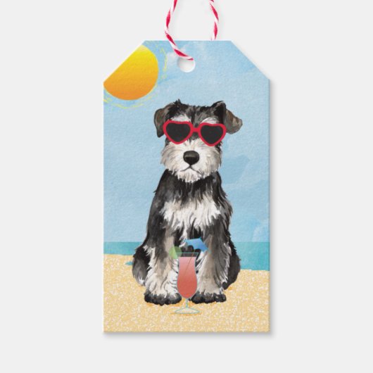 Summer Miniature Schnauzer Geschenktags Geschenkanhänger (Vorderseite)