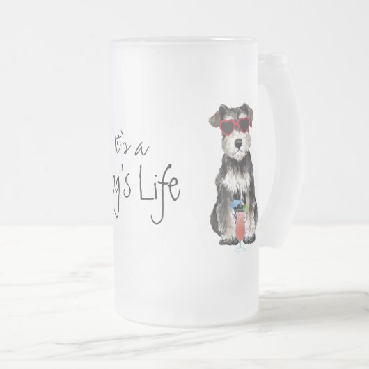 Summer Miniature Schnauzer Mattiert Glass Beer Tas Mattglas Bierglas (VorderseiteRechts)