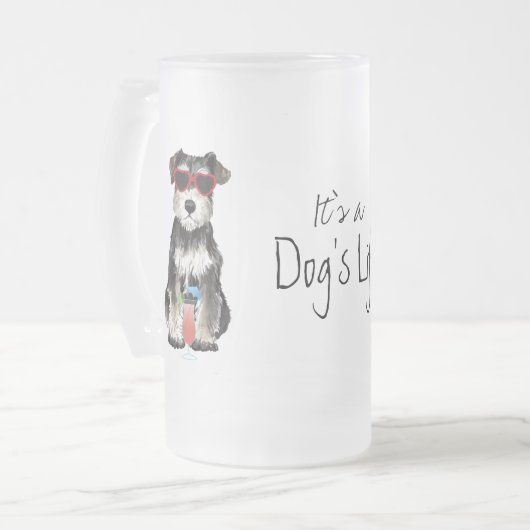 Summer Miniature Schnauzer Mattiert Glass Beer Tas Mattglas Bierglas (Vorderseite Links)