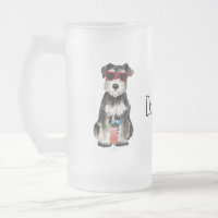 Summer Miniature Schnauzer Mattiert Glass Beer Tas
