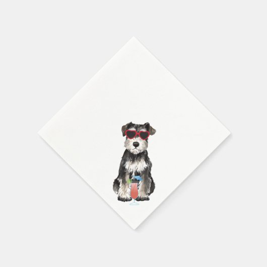 Summer Miniature Schnauzer Napkins Serviette (Ecke)