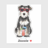 Summer Miniature Schnauzer Vinyl Sticker (Blatt)
