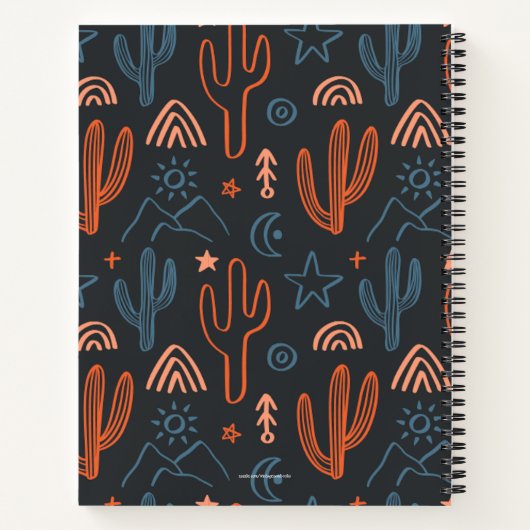 Summer Minimalistisch Cactus Pattern Notizblock (Rückseite)