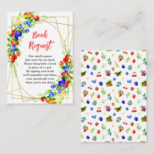Summer Mixed Berries Baby Showbucher anfordern Begleitkarte (Vorne/Hinten)