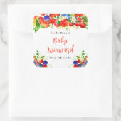 Summer Mixed Berries Baby Shower Bookplate Quadratischer Aufkleber (Tasche)